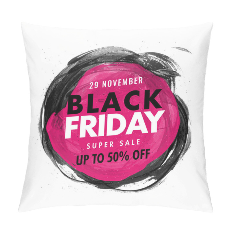 Personality  Black Friday Super Sale Poster Design With 50% Discount Offer On Pillow Covers