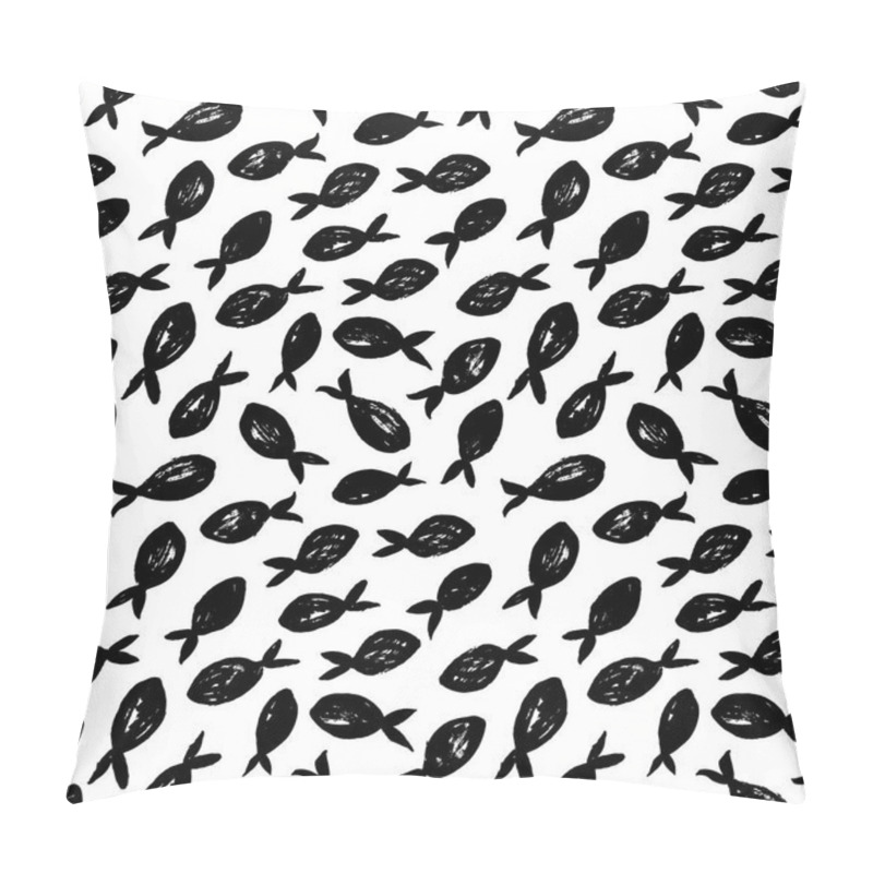 Personality  Pattern With Hand Drawn Fishes Pillow Covers