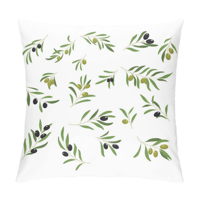 Personality  Olive Branches. Vector Illustration Pillow Covers