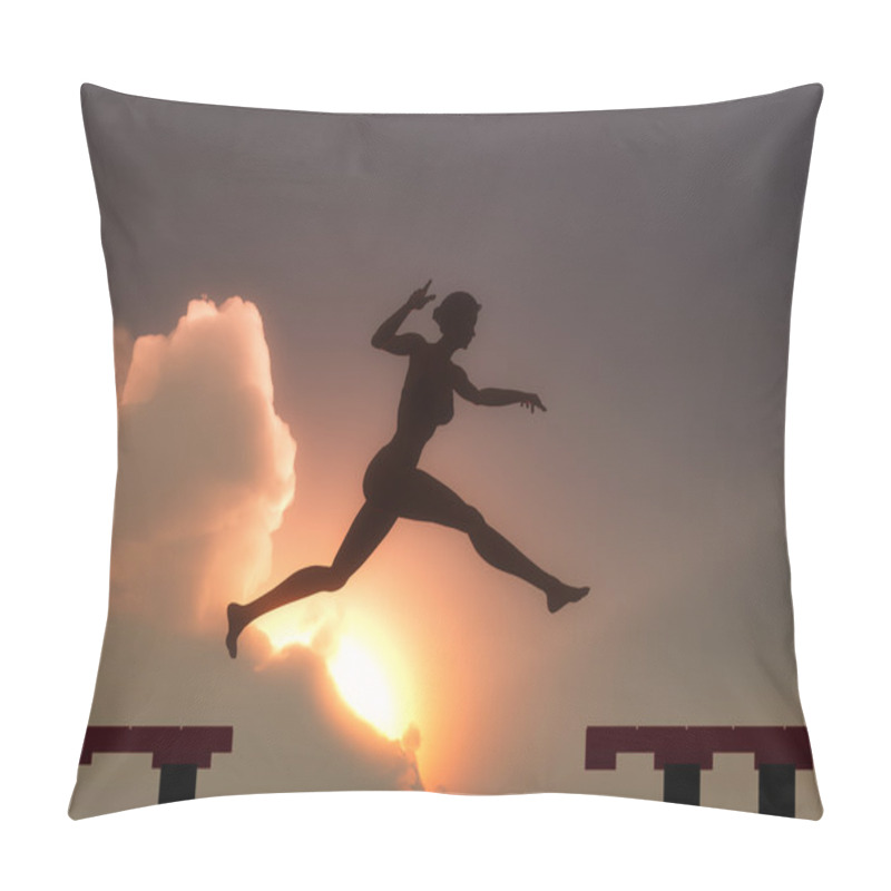 Personality  Woman Jump Through The Gap Pillow Covers