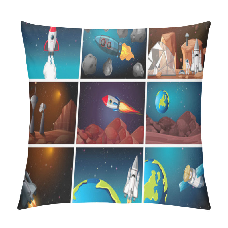 Personality  Set Of Space Backgrounds Pillow Covers