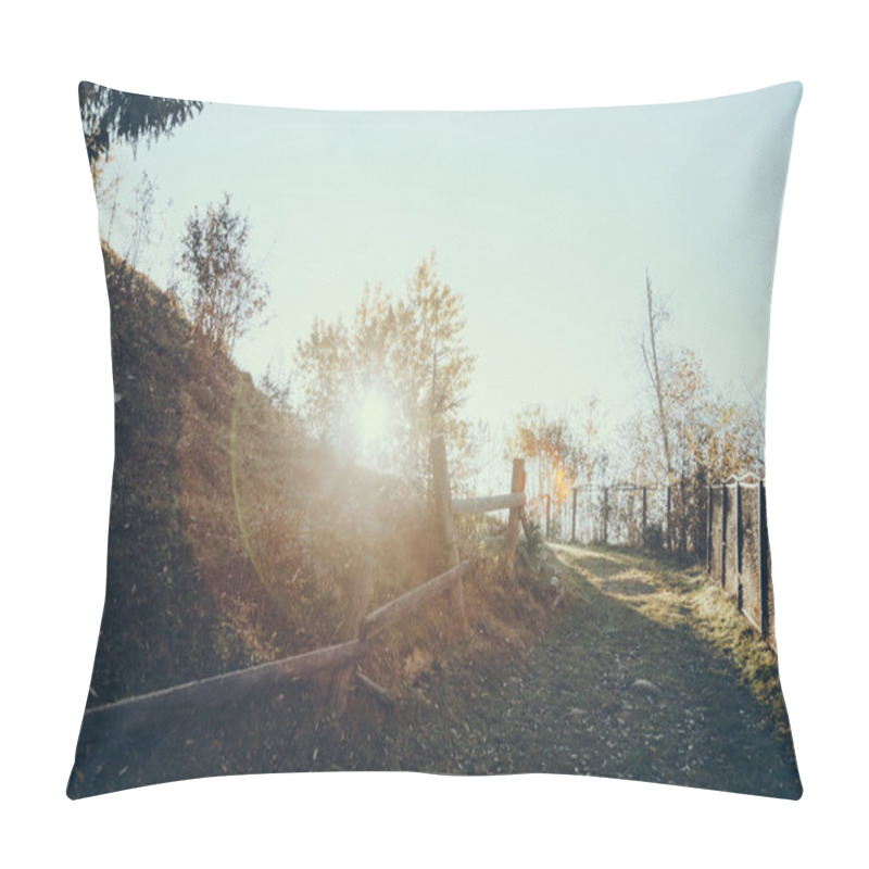 Personality  Pathway On Hill Under Sunlight In Carpathians, Ukraine Pillow Covers