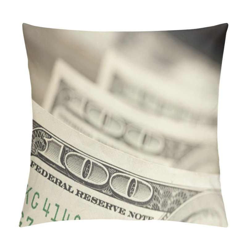 Personality  Abstract Of One Hundred Dollar Bills Pillow Covers