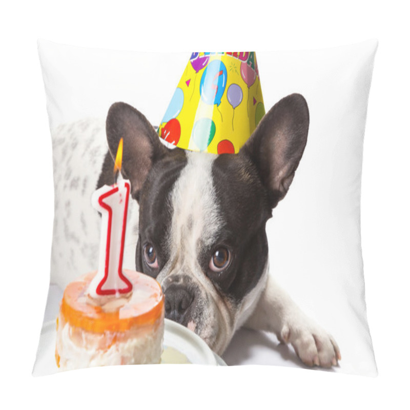 Personality  French Bulldog On His First Birthday Pillow Covers