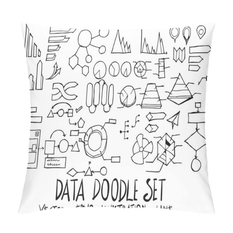 Personality  Set Of Data Illustration Hand Drawn Doodle Sketch Line Vector Pillow Covers