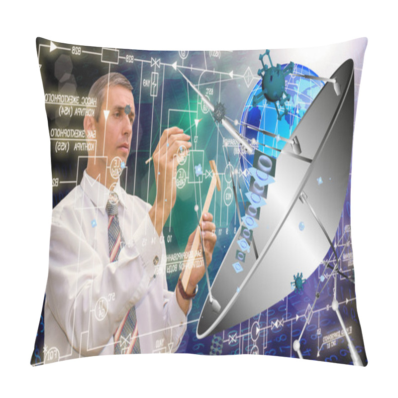 Personality  Science.Cosmos Engineering Connection Technology Pillow Covers