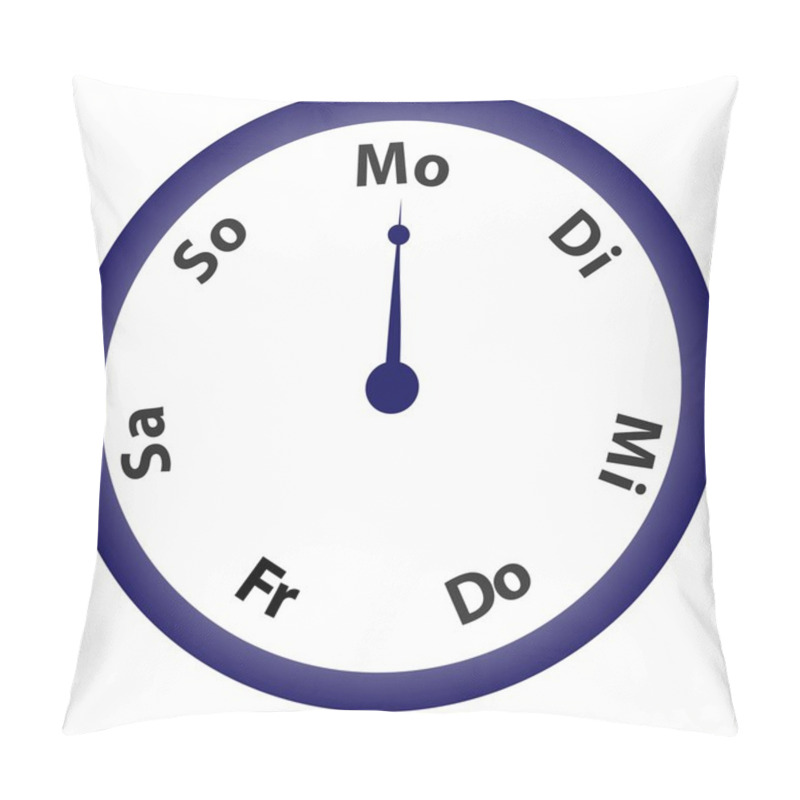 Personality  Clock With Days Of Week Pillow Covers