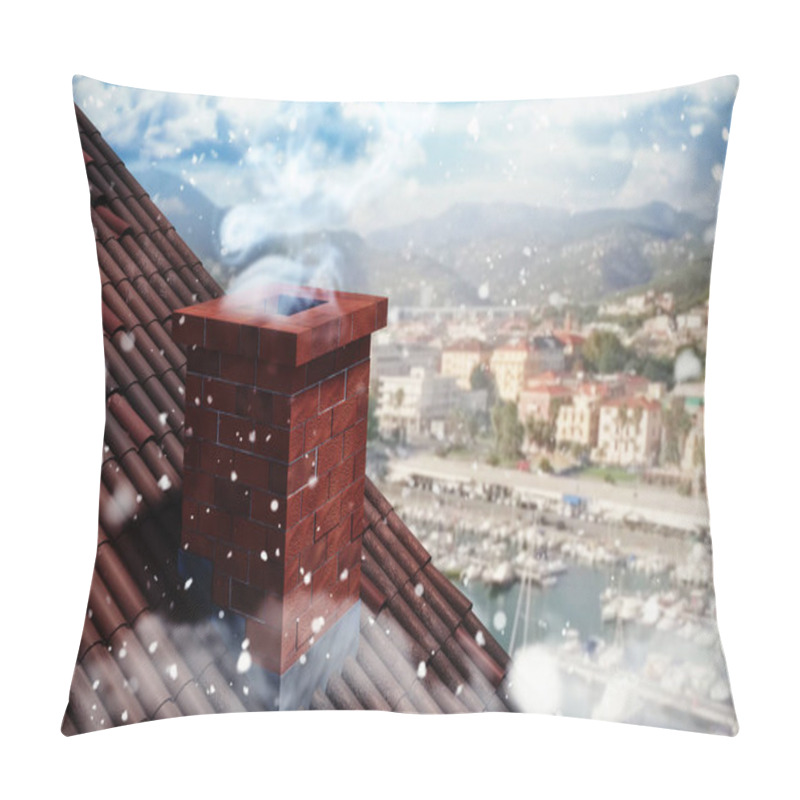 Personality  Snow Falling Against Sail Boats Pillow Covers