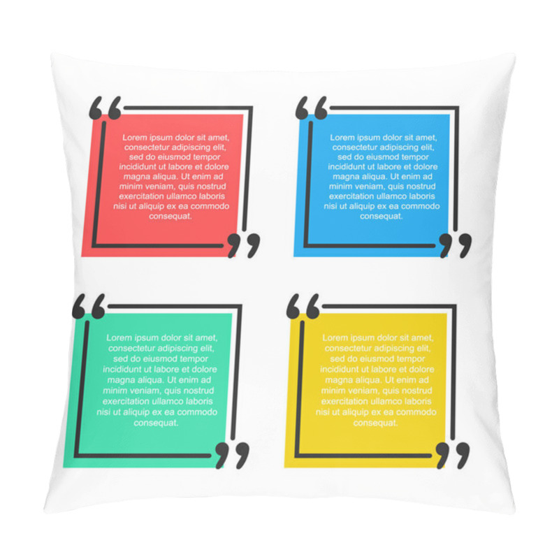 Personality  Quote Text Bubble. Commas, Quote, Note, Message And Comment Vector Illustration Design Element. Pillow Covers