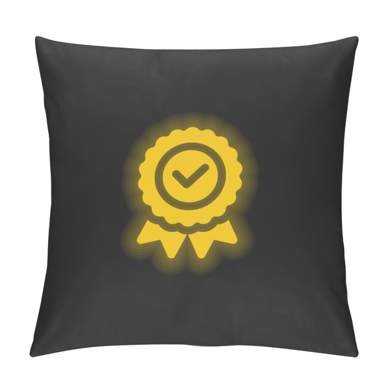 Personality  Badge Yellow Glowing Neon Icon Pillow Covers