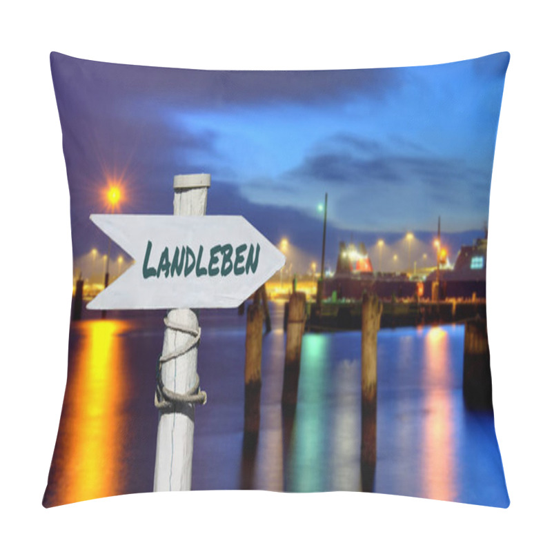 Personality  A Picture With Signposts In The Direction Of Rural Life In German Pillow Covers