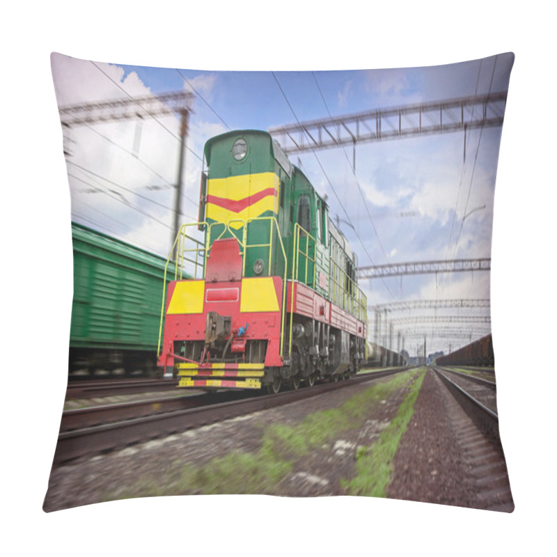 Personality  Powerful Non-branded Diesel Locomotive In Motion Blur Pillow Covers