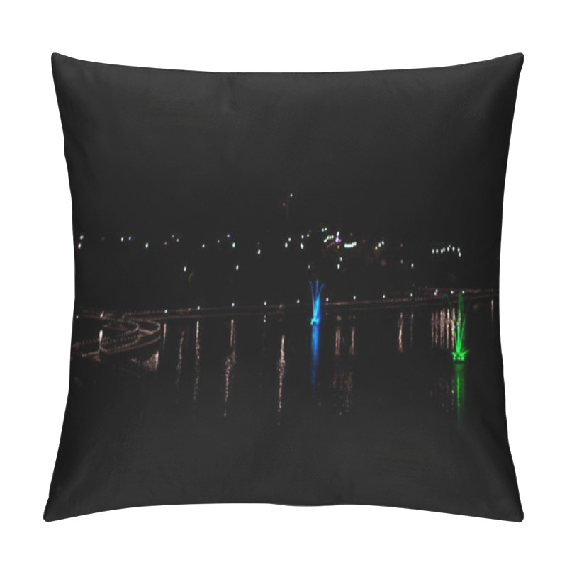 Personality  City Lights At Night. Lights In The Dark. Electric Light Sources In A Street Environment. Pillow Covers