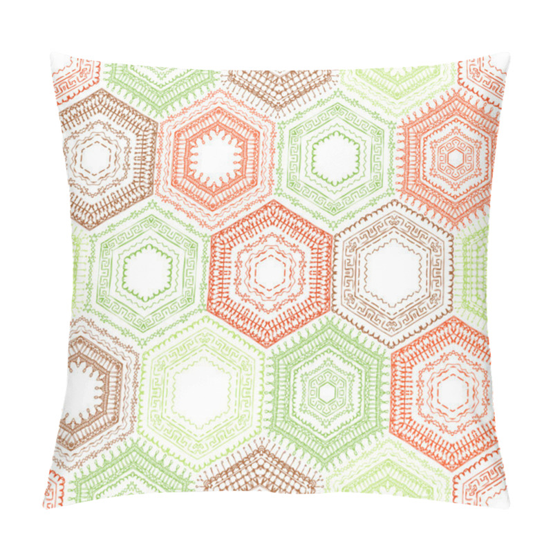 Personality  Coloured Crochet Hexagons.  Pillow Covers