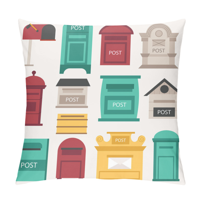 Personality  Post Mailbox Vector Set. Pillow Covers