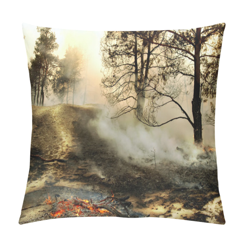 Personality  The Smoke Through The Trees In Forest Fires Pillow Covers