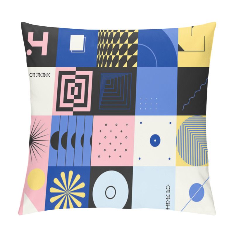 Personality  Neo Modernism Artwork Pattern Made With Abstract Vector Geometric Shapes And Forms. Simple Form Bold Graphic Design, Useful For Web Art, Invitation Cards, Posters, Prints, Textile, Backgrounds. Pillow Covers