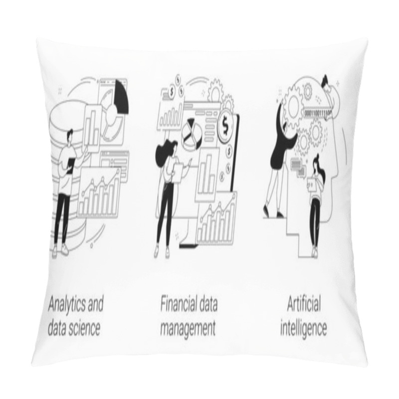 Personality  Big Data Abstract Concept Vector Illustrations. Pillow Covers