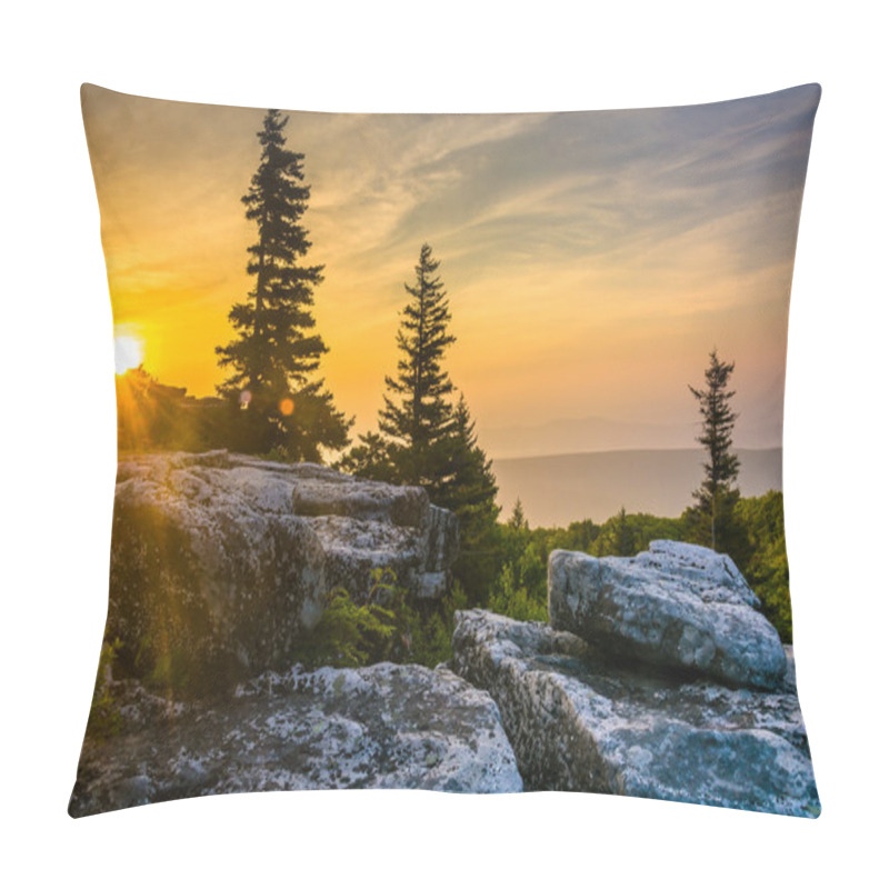 Personality  Sunrise At Bear Rocks Preserve, In Dolly  Sods Wilderness, Monon Pillow Covers