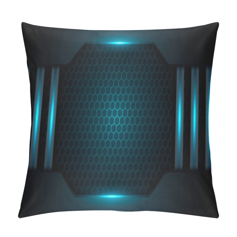 Personality  Hexagonal Background With Tosca Neon Light. Honeycomb, Bees Hive Cells Pattern Pillow Covers