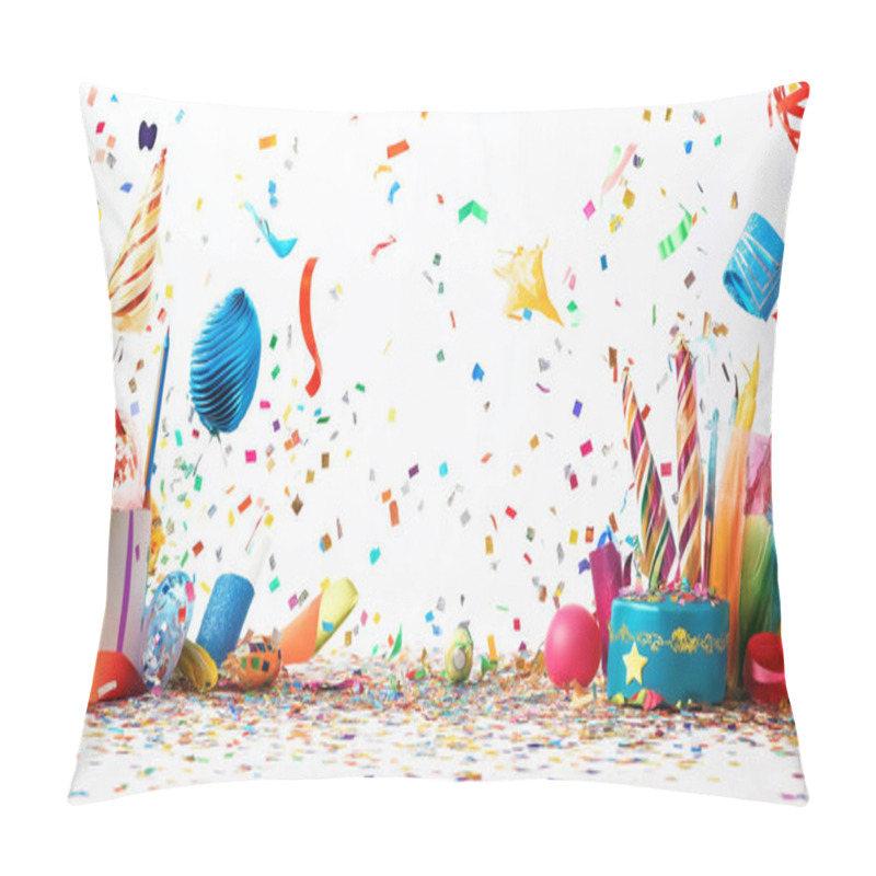 Personality  Party Confetti And Decorations, Evoking A Fun, Vibrant, And Celebratory Atmosphere. Pillow Covers