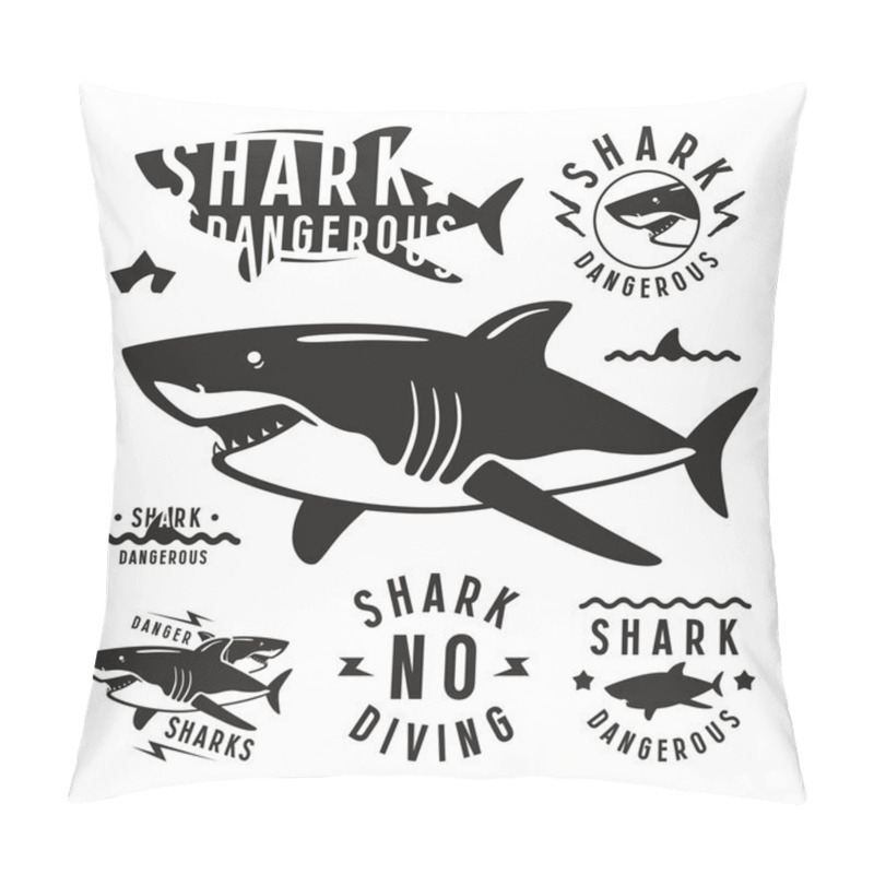 Personality  Shark Dangerous Emblems Pillow Covers