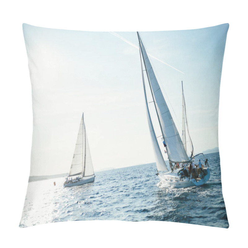 Personality  Portrait Of Sailing Boats Ships On Open Sea Pillow Covers