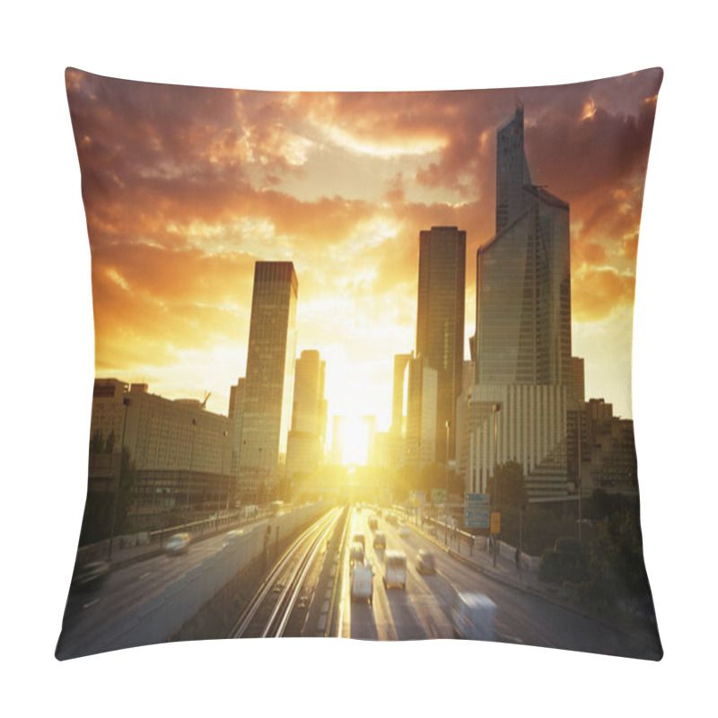 Personality  La Defense At Sunset, Paris Pillow Covers