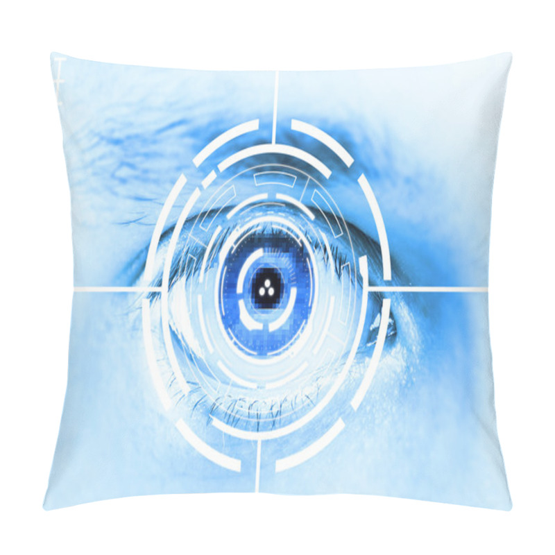 Personality  Technology Scan Man's Eye For Security Or Identification Pillow Covers