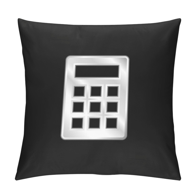 Personality  Basic Calculator Silver Plated Metallic Icon Pillow Covers