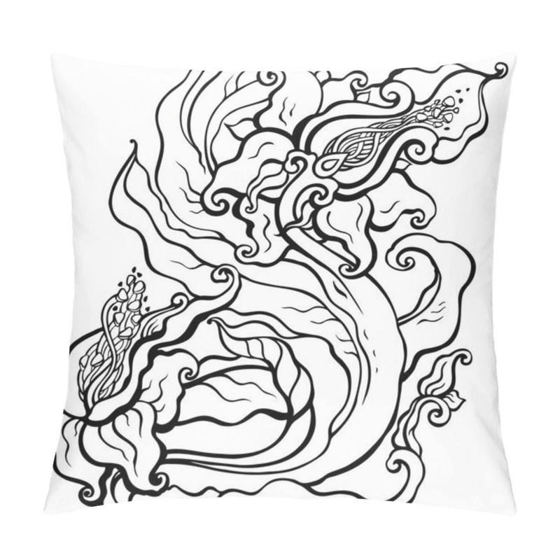 Personality  Abstract Flower. Vector Hand Drawn Illustration, Isolated Pillow Covers