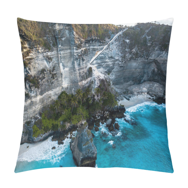 Personality  Magnificent Rocks And Cliffs With Turquoise Water On Beach Nusa Penida In Bali Island, Indonesia Pillow Covers