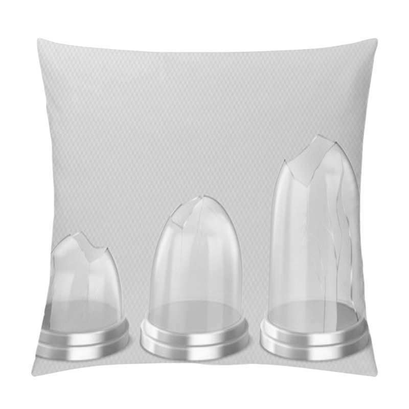 Personality  Vector Broken Glass Domes On Silver Podium Pillow Covers