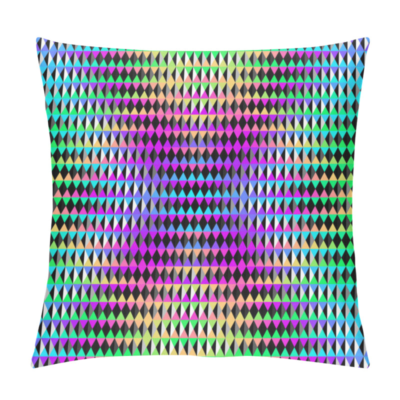 Personality  Abstract Geometric Triangles Pattern In Low Poly Style. Pixel Art Style. Vector Image. Pillow Covers