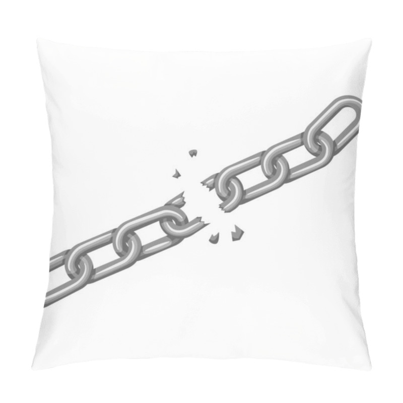 Personality  Iron Chain Concept With A Fracture In The Middle, Emphasizing Broken Links. Ideal For Themes Like Vulnerability, Failure, Freedom, Structural Integrity, And Liberation. Realistic, Simple, Detailed Pillow Covers