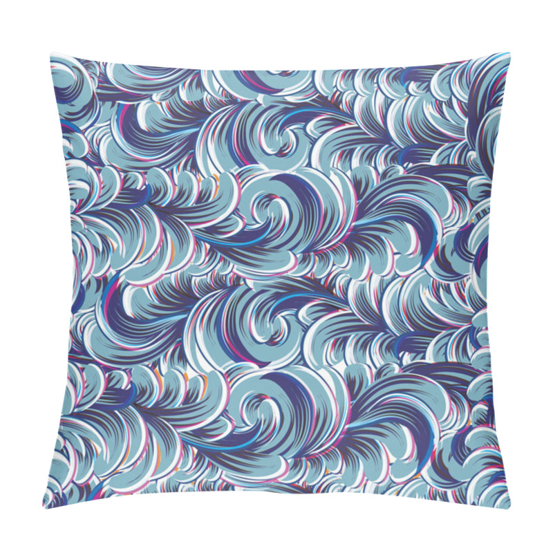 Personality  Waves. Seamless Vector Background. Pillow Covers