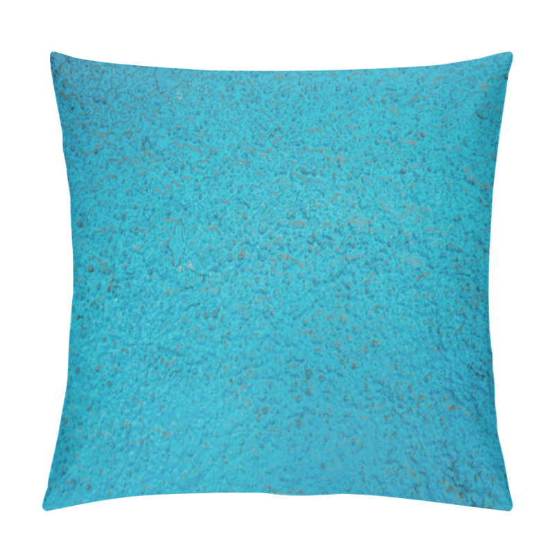 Personality  Textured Surface With Blue, Grungy Plastering, Top View Pillow Covers