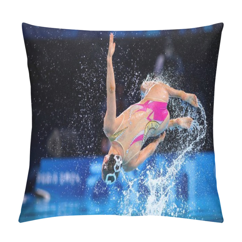 Personality  PARIS, FRANCE - 9 AUGUST, 2024: SHORTMAN Kate THORPE Isabelle, The Artistic Swimming, Duet, Technical Routine, Artistic Swimming, Duet, Technical Routine, The Paris 2024 Olympic Games At Aquatics Centre Pillow Covers