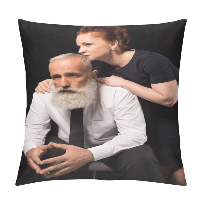 Personality  Woman Consoling Sad Man Pillow Covers