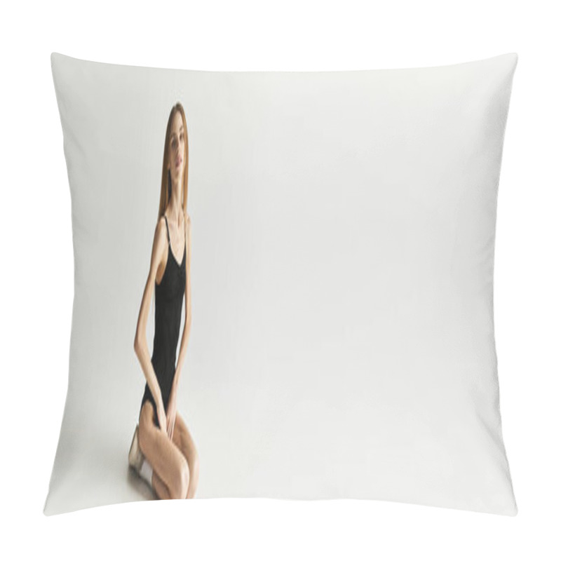 Personality  A Young Woman Sits On The Floor, Reflecting On Her Struggles With Anorexia And Body Image. Pillow Covers