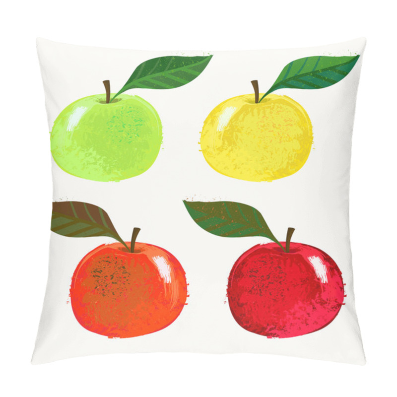 Personality  Vector Illustration Of Apple Fruits Pillow Covers