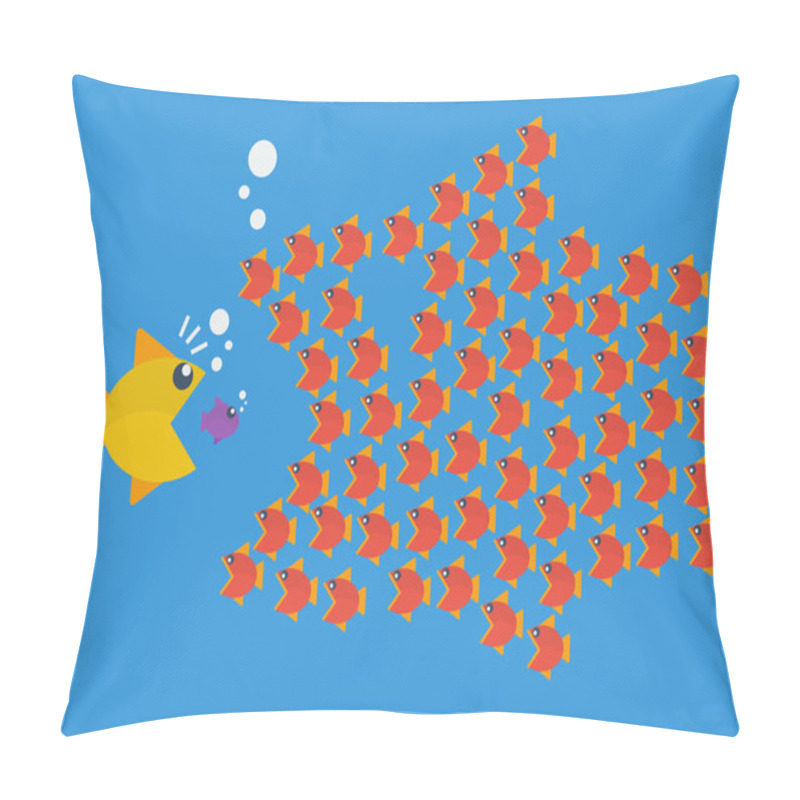 Personality  Little Fish Eat Big Fish Pillow Covers