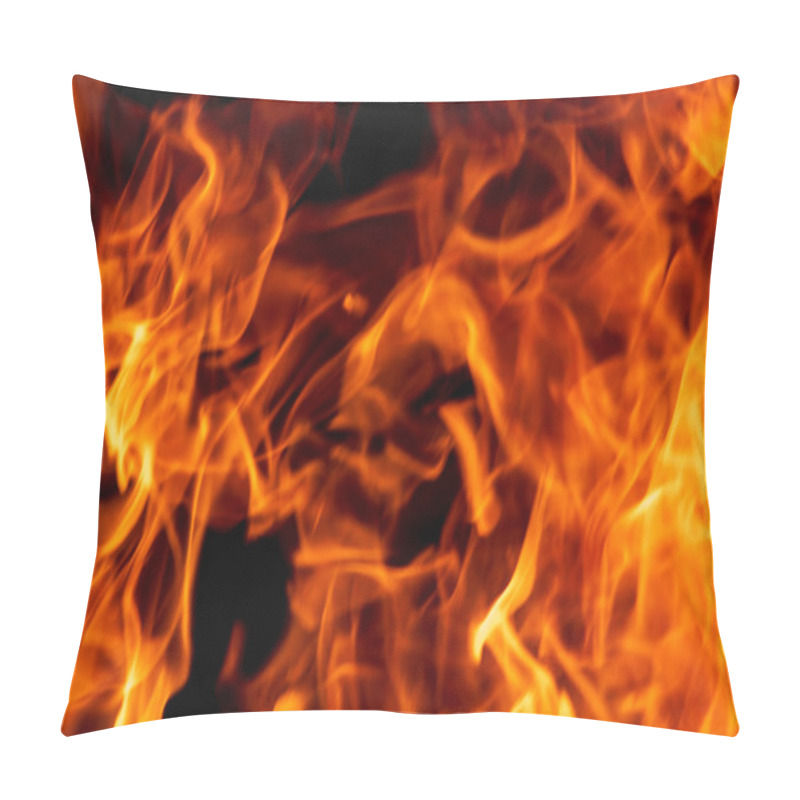 Personality  Abstract Flame, Fire Flame Texture, Background. Tongues Of Fire On A Dark Background. Pillow Covers