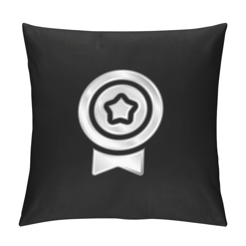 Personality  Badge Silver Plated Metallic Icon Pillow Covers