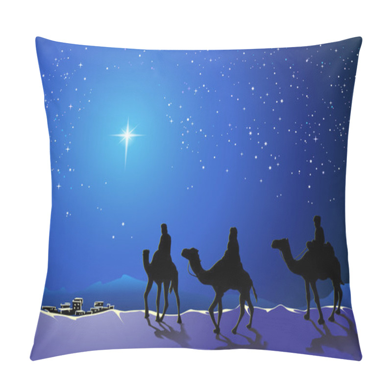 Personality  Three Wise Men Go For The Star Of Bethlehem Pillow Covers