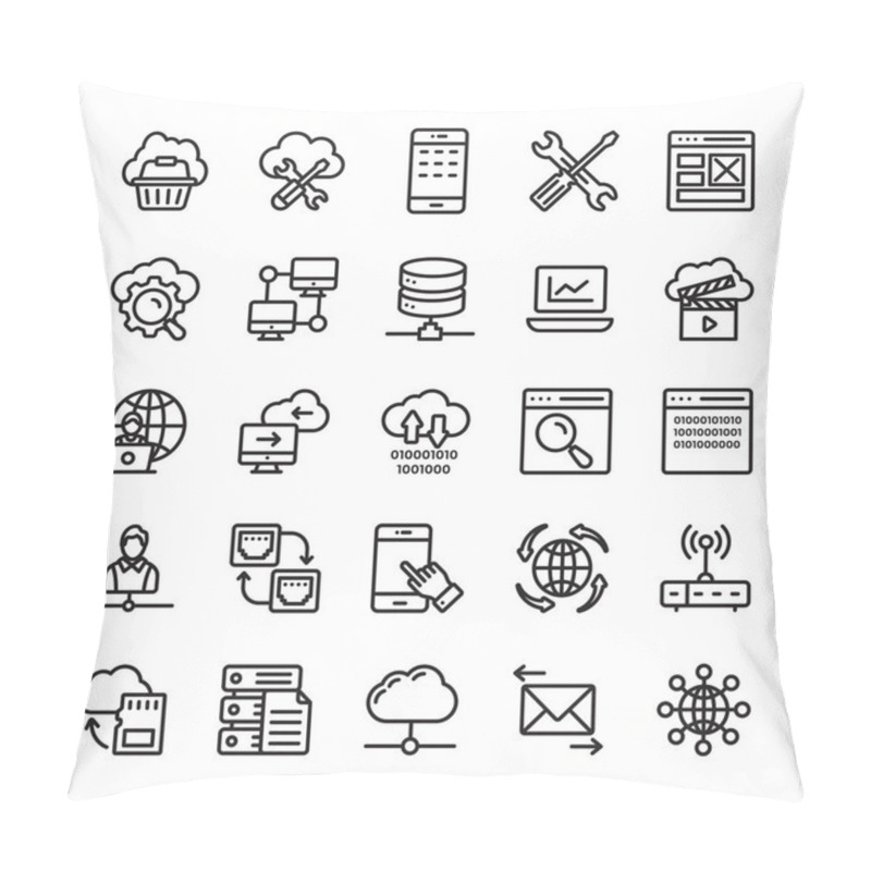 Personality  Network And Cloud Computing Icons Set Pillow Covers