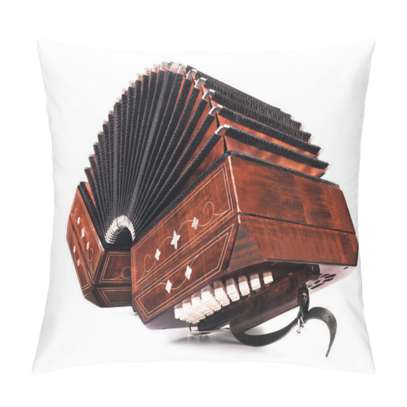 Personality  Bandoneon, Tango Instrument, Three Quarters View On White Background  Pillow Covers