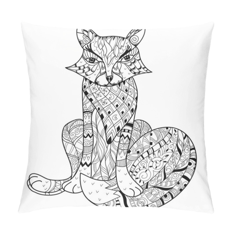 Personality  Hand Drawn Doodle Outline Fox Boho Sketch Pillow Covers