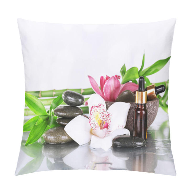 Personality  Spa Stones, Orchids, Bamboo Branches Pillow Covers