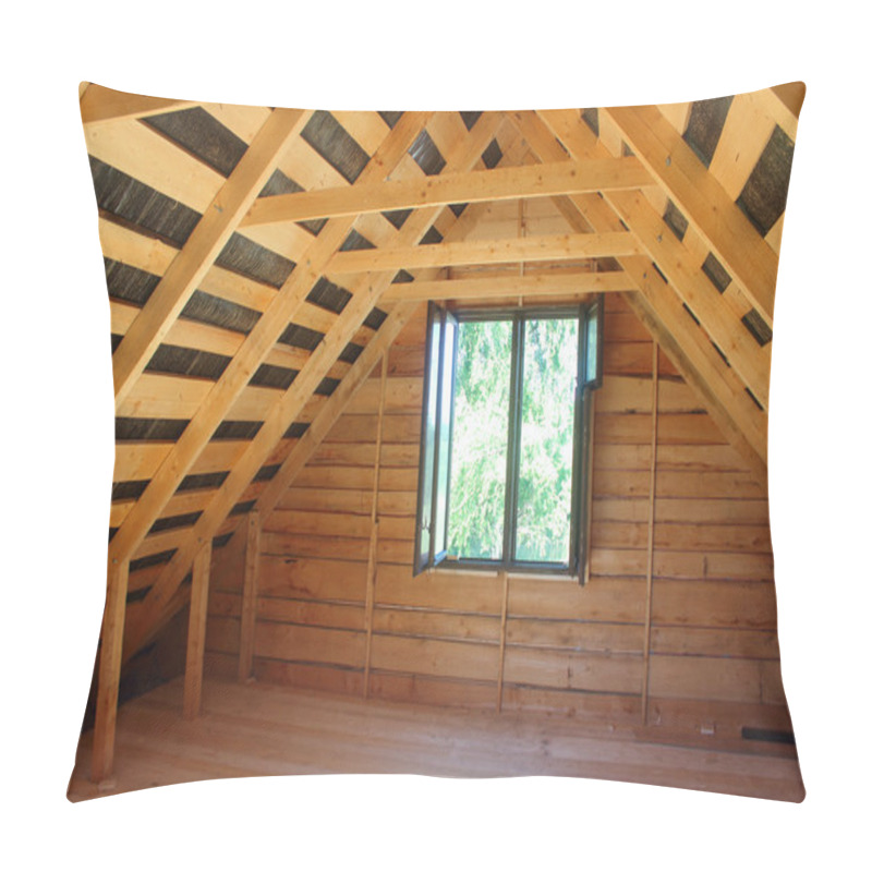 Personality  Construction Of Wooden Houses. Attic Pillow Covers